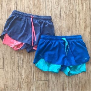 Bright colorful workout shorts